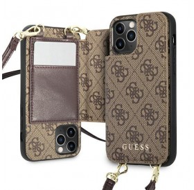 Guess GUHCP12MCB4GB iPhone 12/12 Pro 6.1 &quot;brown / brown hardcase 4G Crossbody Cardslot