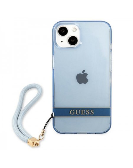 Guess GUHCP13SHTSGSB iPhone 13 mini 5,4 &quot;blue / blue hardcase Translucent Stap