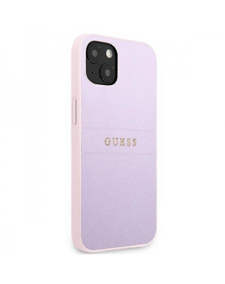 Guess GUHCP13SPSASBPU iPhone 13 mini 5,4 &quot;purple / purple Saffiano Hot Stamp &amp; Metal Logo