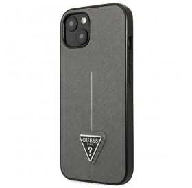 Guess GUHCP13SPSATLG iPhone 13 mini 5,4 &quot;silver / silver hardcase SaffianoTriangle Logo