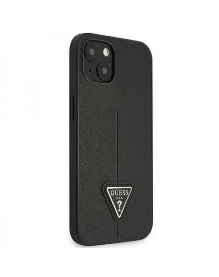 Guess GUHCP13SPSATLK iPhone 13 mini 5,4 &quot;black / black hardcase SaffianoTriangle Logo