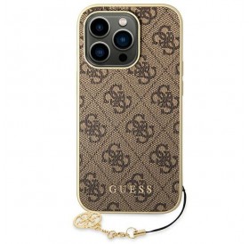 Guess GUHCP14LGF4GBR iPhone 14 Pro 6.1 &quot;brown / brown hardcase 4G Charms Collection
