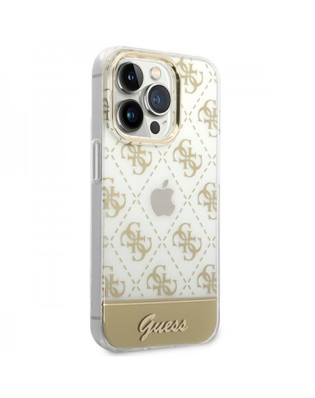Guess GUHCP14LHG4MHG iPhone 14 Pro 6.1 &quot;gold / gold hardcase 4G Pattern Script