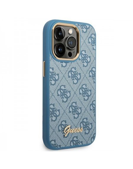 Guess GUHCP14LHG4SHB iPhone 14 Pro 6.1 &quot;blue / blue hard case 4G Vintage Gold Logo
