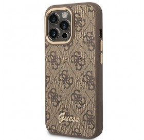 Guess GUHCP14LHG4SHW iPhone 14 Pro 6.1 &quot;brown / brown hard case 4G Vintage Gold Logo