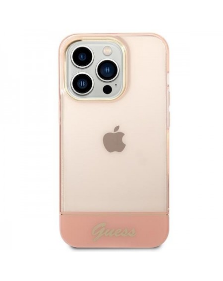 Guess GUHCP14LHGCOP iPhone 14 Pro 6.1 &quot;pink / pink hardcase Translucent