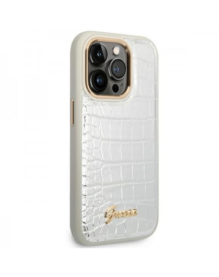Guess GUHCP14LHGCRHS iPhone 14 Pro 6.1 &quot;silver / silver hardcase Croco Collection