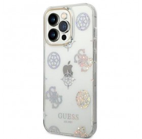 Guess GUHCP14LHTPPTH iPhone 14 Pro 6.1 &quot;clear / transparent hard case Peony Glitter