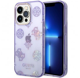Guess GUHCP14LHTPPTL iPhone 14 Pro 6.1 &quot;lilac / lilac hard case Peony Glitter