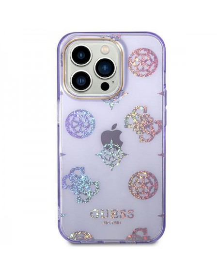 Guess GUHCP14LHTPPTL iPhone 14 Pro 6.1 &quot;lilac / lilac hard case Peony Glitter