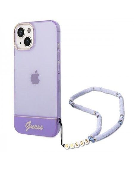 Guess GUHCP14MHGCOHU iPhone 14 Plus 6,7 &quot;purple / purple hardcase Translucent Pearl Strap