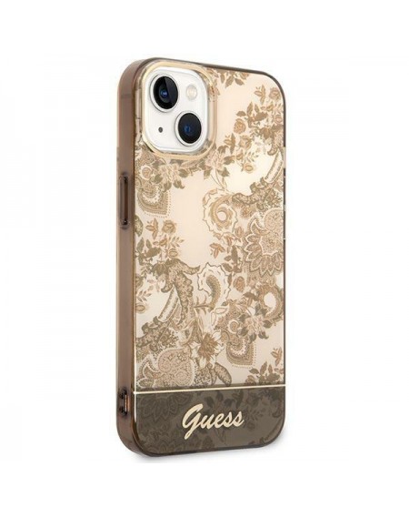 Guess GUHCP14MHGPLHC iPhone 14 Plus 6.7&quot; ocher hardcase Porcelain Collection