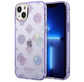 Guess GUHCP14MHTPPTL iPhone 14 Plus 6.7 &quot;lilac / lilac hard case Peony Glitter