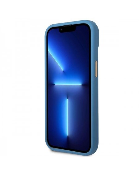 Guess GUHCP14SHG4SHB iPhone 14 6.1 &quot;blue / blue hard case 4G Vintage Gold Logo