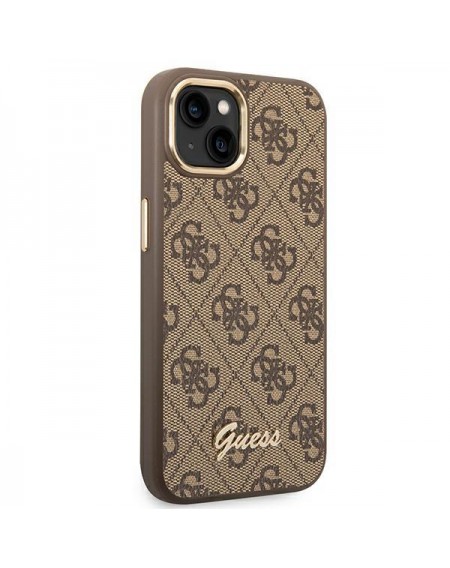 Guess GUHCP14SHG4SHW iPhone 14 6.1 &quot;brown / brown hard case 4G Vintage Gold Logo