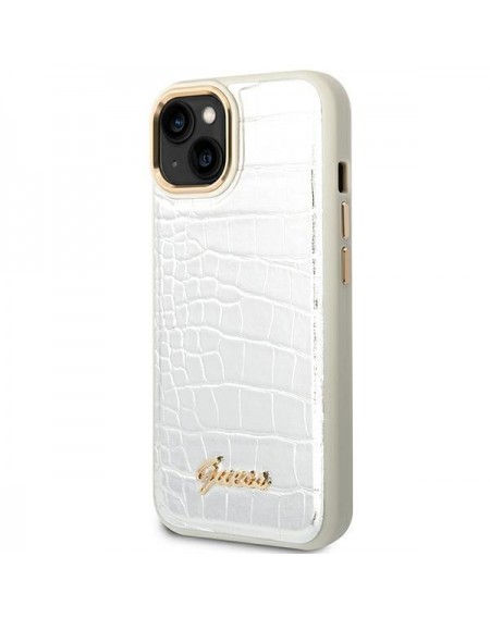 Guess GUHCP14SHGCRHS iPhone 14 6.1 &quot;silver / silver hardcase Croco Collection