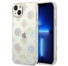 Guess GUHCP14SHTPPTH iPhone 14 6.1 &quot;clear / transparent hard case Peony Glitter