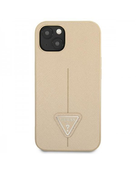 Guess GUHCP14SPSATLE iPhone 14 6,1 &quot;beige / beige hardcase SaffianoTriangle Logo
