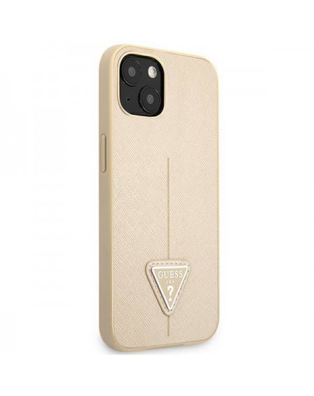 Guess GUHCP14SPSATLE iPhone 14 6,1 &quot;beige / beige hardcase SaffianoTriangle Logo