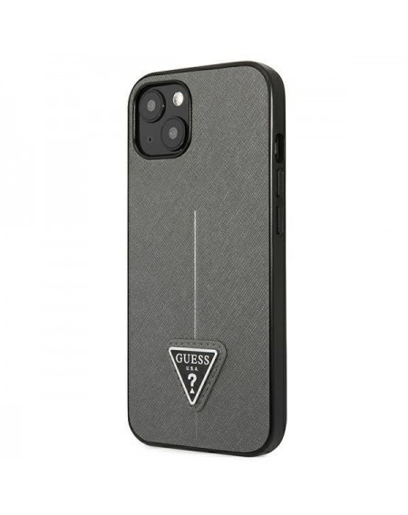 Guess GUHCP14SPSATLG iPhone 14 6.1 &quot;silver / silver hardcase SaffianoTriangle Logo