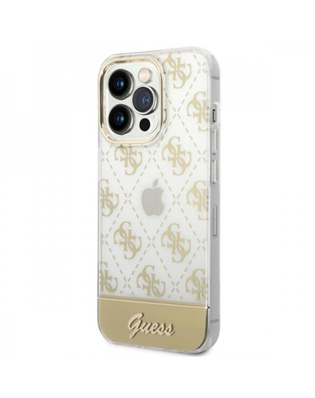 Guess GUHCP14XHG4MHG iPhone 14 Pro Max 6.7 &quot;gold / gold hardcase 4G Pattern Script