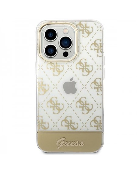 Guess GUHCP14XHG4MHG iPhone 14 Pro Max 6.7 &quot;gold / gold hardcase 4G Pattern Script