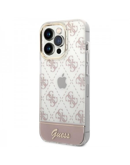 Guess GUHCP14XHG4MHP iPhone 14 Pro Max 6.7&quot; pink/pink hardcase 4G Pattern Script