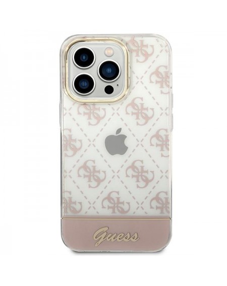 Guess GUHCP14XHG4MHP iPhone 14 Pro Max 6.7&quot; pink/pink hardcase 4G Pattern Script