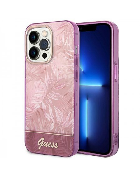 Guess GUHCP14XHGJGHP iPhone 14 Pro Max 6.7 &quot;pink / pink hardcase Jungle Collection