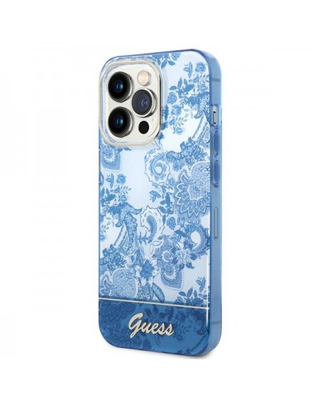 Guess GUHCP14XHGPLHB iPhone 14 Pro Max 6.7&quot; blue/blue hardcase Porcelain Collection