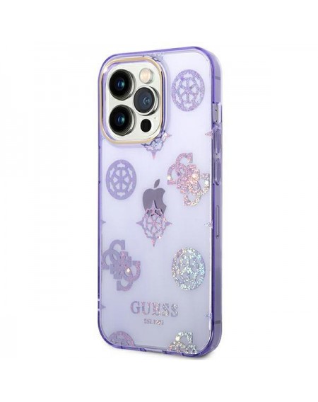 Guess GUHCP14XHTPPTL iPhone 14 Pro Max 6.7 &quot;lilac / lilac hard case Peony Glitter