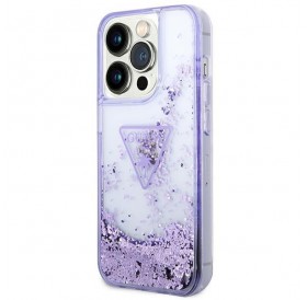 Guess GUHCP14XLFCTPU iPhone 14 Pro Max 6.7&quot; purple/purple hardcase Liquid Glitter Palm Collection
