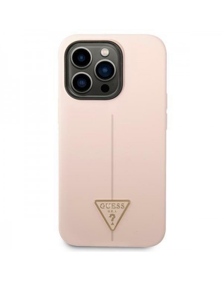 Guess GUHCP14XSLTGP iPhone 14 Pro Max 6.7&quot; pink/pink hardcase Silicone Triangle