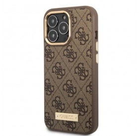 Guess GUHMP13LU4GPRW iPhone 13 Pro / 13 6.1 &quot;brown / brown hard case 4G Logo Plate MagSafe