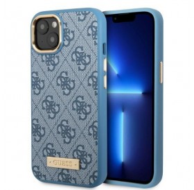Guess GUHMP13MU4GPRB iPhone 13 6.1 &quot;blue / blue hard case 4G Logo Plate MagSafe