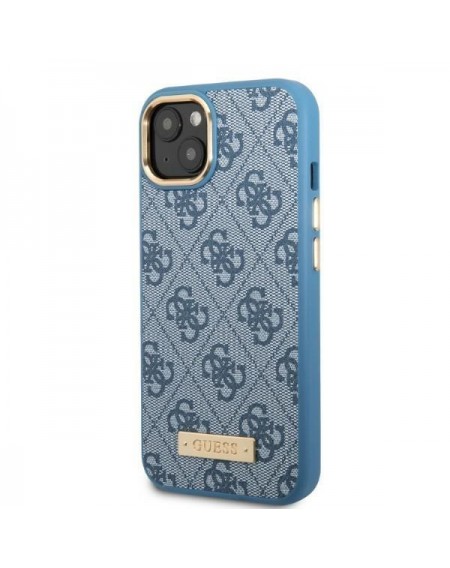 Guess GUHMP13MU4GPRB iPhone 13 6.1 &quot;blue / blue hard case 4G Logo Plate MagSafe