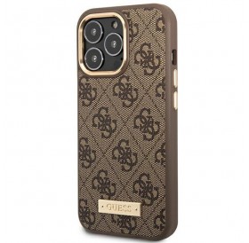Guess GUHMP14LU4GPRW iPhone 14 Pro 6.1 &quot;brown / brown hard case 4G Logo Plate MagSafe