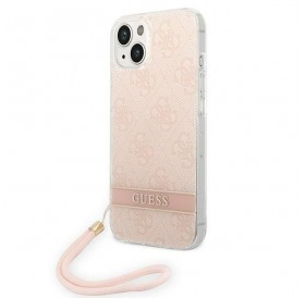 Guess GUOHCP14SH4STP iPhone 14 6.1 &quot;pink / pink hardcase 4G Print Strap