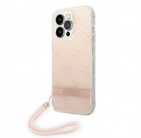 Guess GUOHCP14XH4STP iPhone 14 Pro Max 6.7 &quot;pink / pink hardcase 4G Print Strap