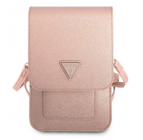 Guess Handbag GUWBSATMPI pink / pink Saffiano Triangle