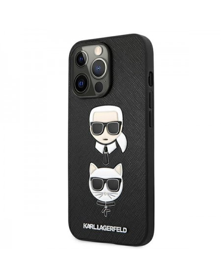 Karl Lagerfeld KLHCP13XSAKICKCBK iPhone 13 Pro Max 6.7&quot; black/black hardcase Saffiano Karl &amp; Choupette