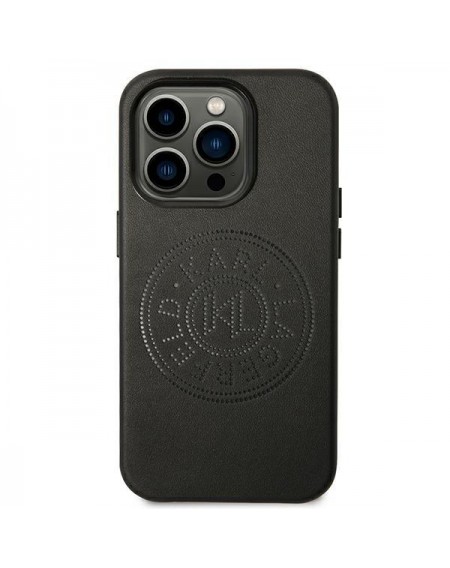Karl Lagerfeld KLHCP14LFWHK iPhone 14 Pro 6,1" hardcase czarny/black Leather Perforated Logo