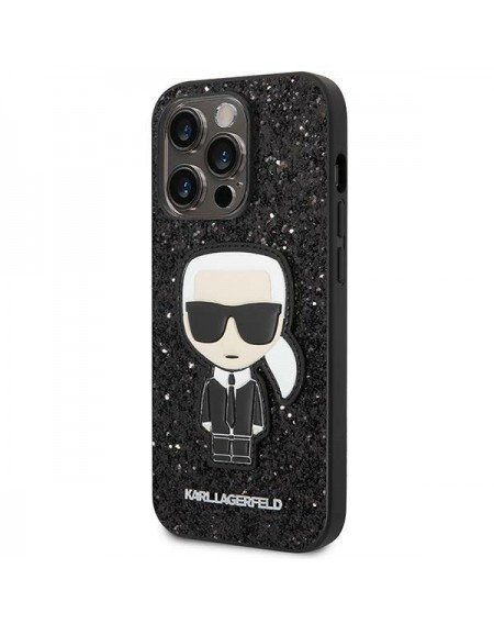 Karl Lagerfeld KLHCP14LGFKPK iPhone 14 Pro 6.1 &quot;hardcase black / black Glitter Flakes Ikonik