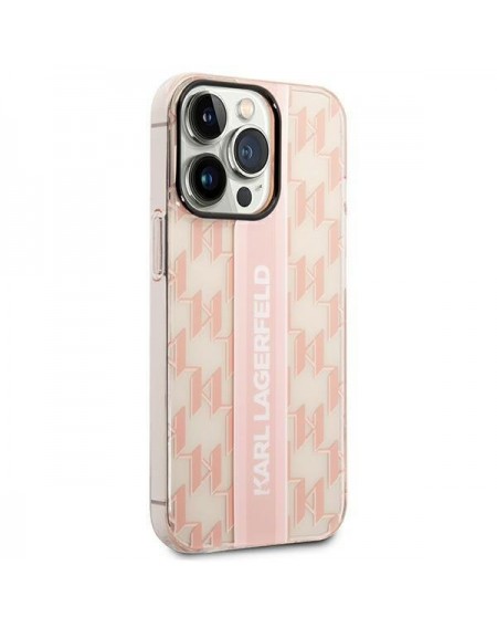Karl Lagerfeld KLHCP14LHKLSPCP iPhone 14 Pro 6.1 &quot;hardcase pink / pink Mono Vertical Stripe