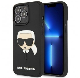Karl Lagerfeld KLHCP14LKH3DBK iPhone 14 Pro 6.1 &quot;black / black hardcase 3D Rubber Karl`s Head