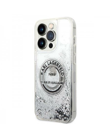 Karl Lagerfeld KLHCP14LLCRSGRS iPhone 14 Pro 6.1 "silver / silver hardcase Liquid Glitter RSG