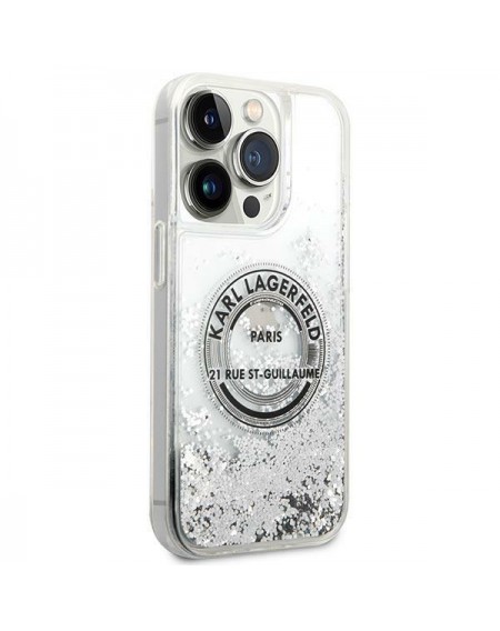 Karl Lagerfeld KLHCP14LLCRSGRS iPhone 14 Pro 6.1 "silver / silver hardcase Liquid Glitter RSG