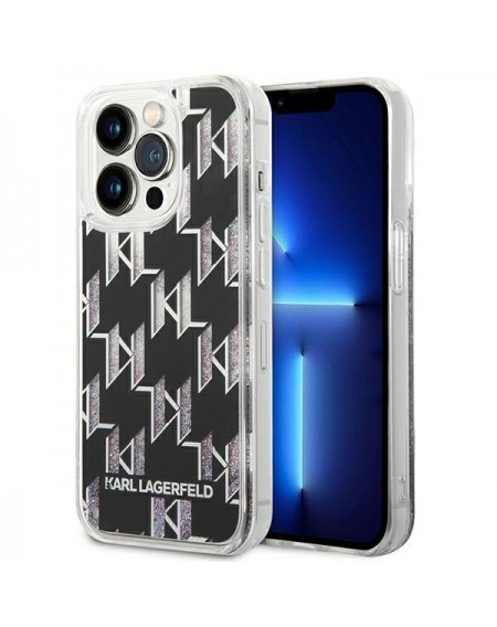 Karl Lagerfeld KLHCP14LLMNMK iPhone 14 Pro 6.1 &quot;hardcase black / black Liquid Glitter Monogram