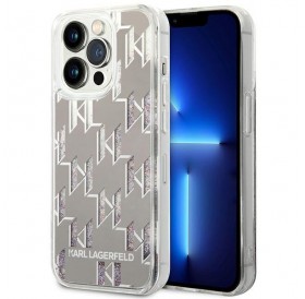 Karl Lagerfeld KLHCP14LLMNMS iPhone 14 Pro 6.1 &quot;hardcase silver / silver Liquid Glitter Monogram