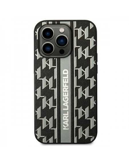 Karl Lagerfeld KLHCP14LPGKLSKG iPhone 14 Pro 6.1 &quot;hardcase gray / gray Monogram Stripe
